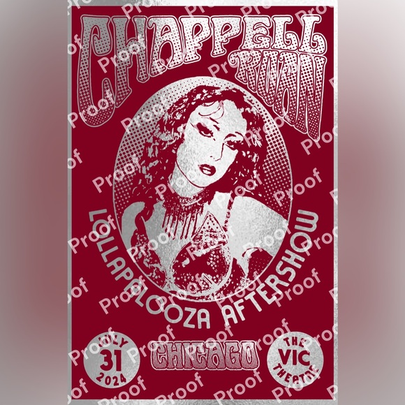 Chappell Roan Lollapalooza After Show Poster *RECREATION* - Picture 2 of 2